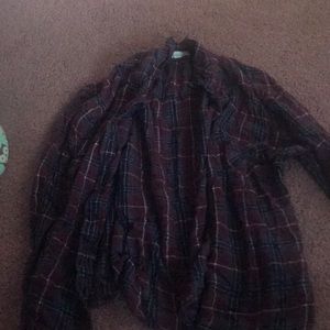 Plaid shirt from garage.